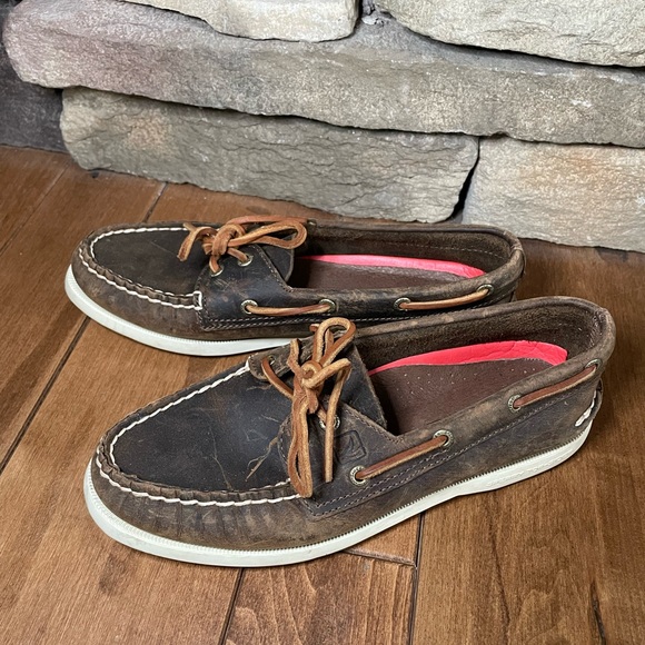 SPERRY Top-Sider Brown Leather Boat Shoes - Picture 1 of 10